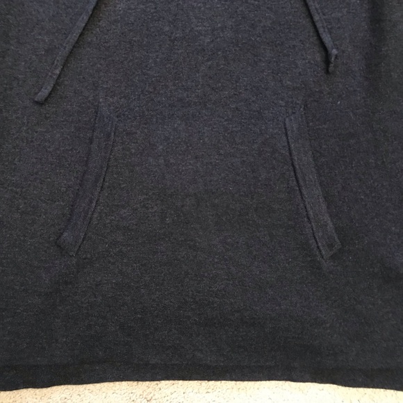 Cynthia Rowley Turtleneck Sweater Womens Medium Charcoal Grey Pocket Thumb Holes - Picture 6 of 9